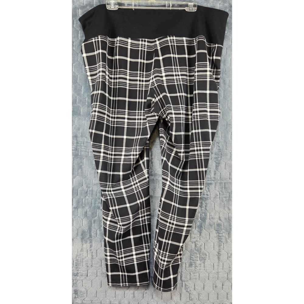 Westbound Woman Legging Black White Plaid Stretch 2X 42x27